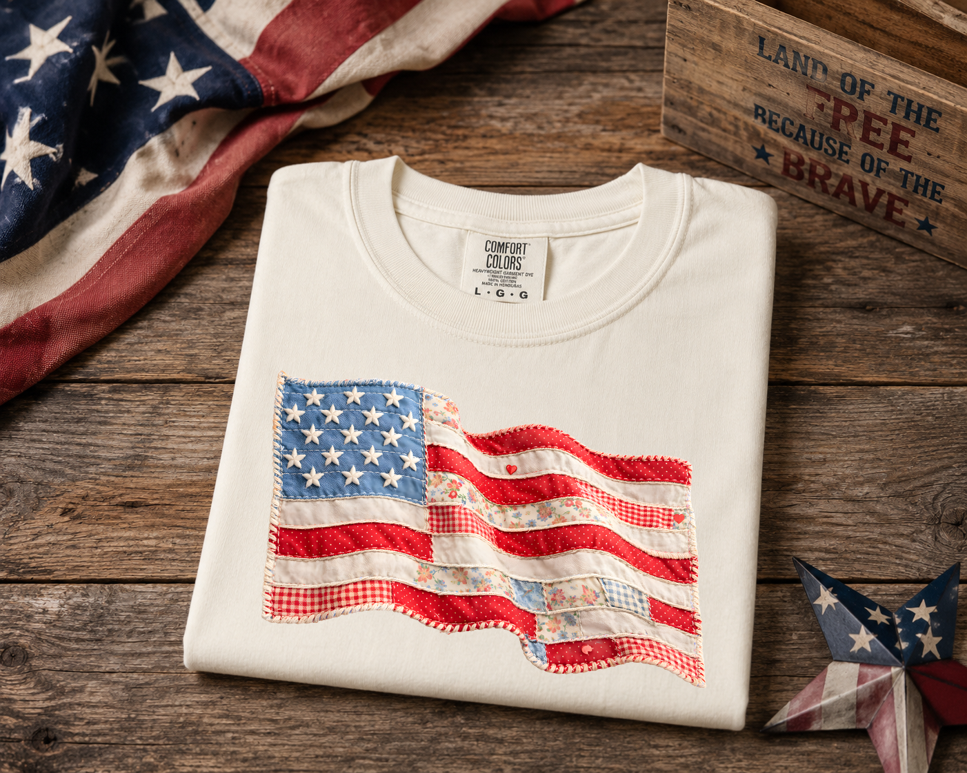 Quilted Flag Graphic Tee
