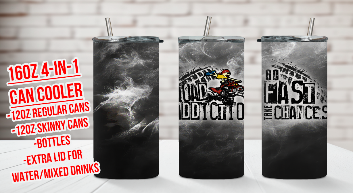 Quad Addiction Stainless Can Cooler